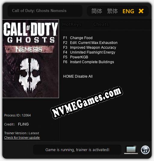 Call of Duty: Ghosts Nemesis: Trainer +6 [v1.2]