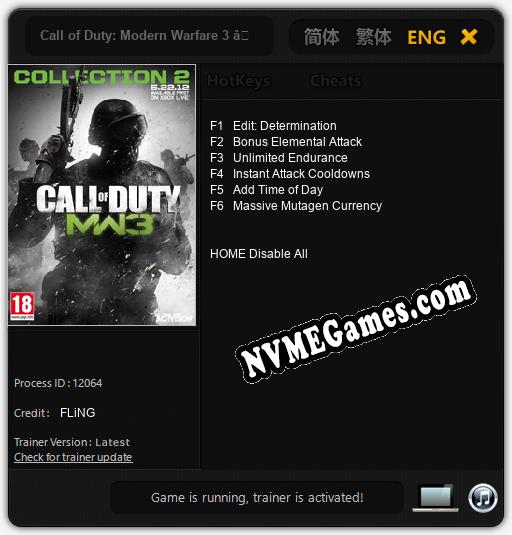 Call of Duty: Modern Warfare 3 – Collection 2: Cheats, Trainer +6 [FLiNG]