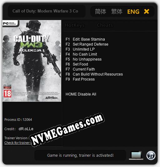 Treinador liberado para Call of Duty: Modern Warfare 3 Collection 1 [v1.0.4]