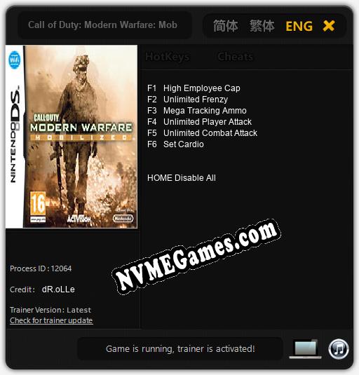 Call of Duty: Modern Warfare: Mobilized: Cheats, Trainer +6 [dR.oLLe]