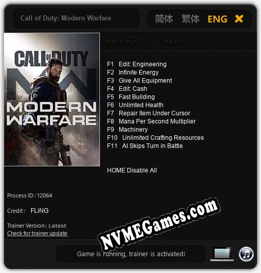 Call of Duty: Modern Warfare: Cheats, Trainer +11 [FLiNG]