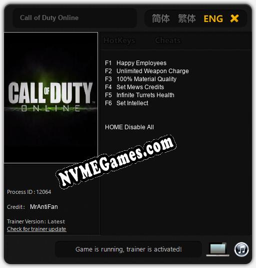 Call of Duty Online: Treinador (V1.0.4)