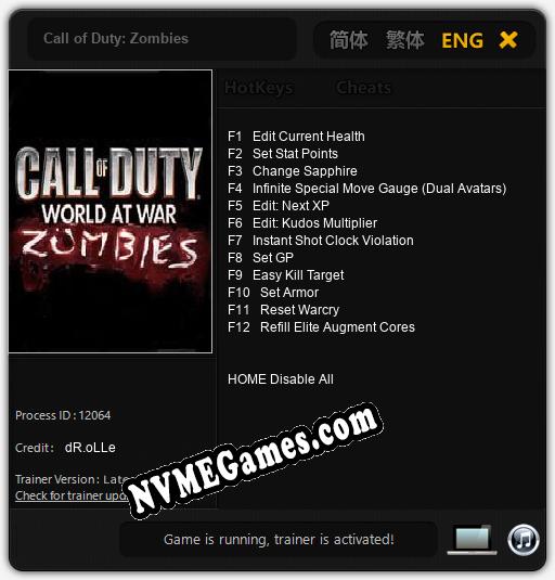 Call of Duty: Zombies: Cheats, Trainer +12 [dR.oLLe]