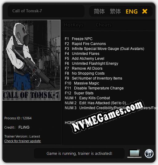 Call of Tomsk-7: Cheats, Trainer +15 [FLiNG]