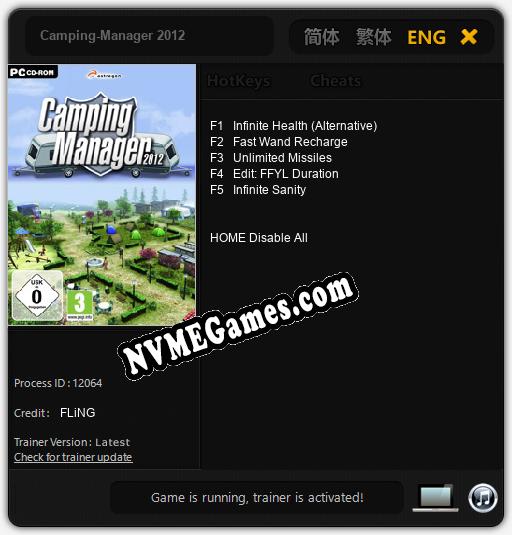 Camping-Manager 2012: Trainer +5 [v1.5]