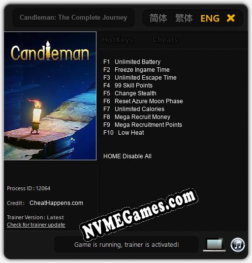 Candleman: The Complete Journey: Cheats, Trainer +10 [CheatHappens.com]