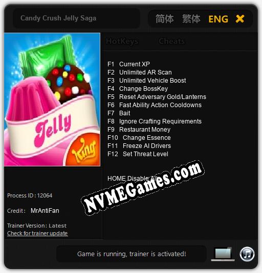 Candy Crush Jelly Saga: Treinador (V1.0.98)