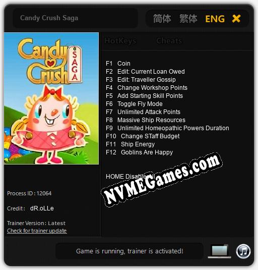 Candy Crush Saga: Treinador (V1.0.78)