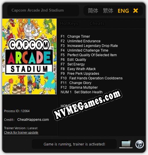 Capcom Arcade 2nd Stadium: Treinador (V1.0.25)