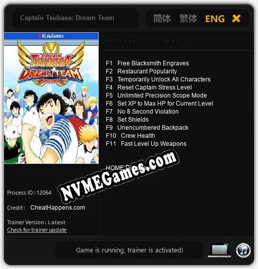 Treinador liberado para Captain Tsubasa: Dream Team [v1.0.8]