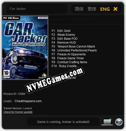 Car Jacker: Treinador (V1.0.62)