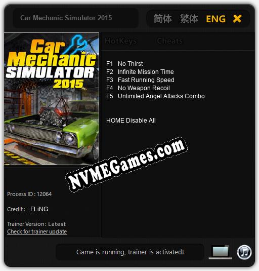 Treinador liberado para Car Mechanic Simulator 2015 [v1.0.1]