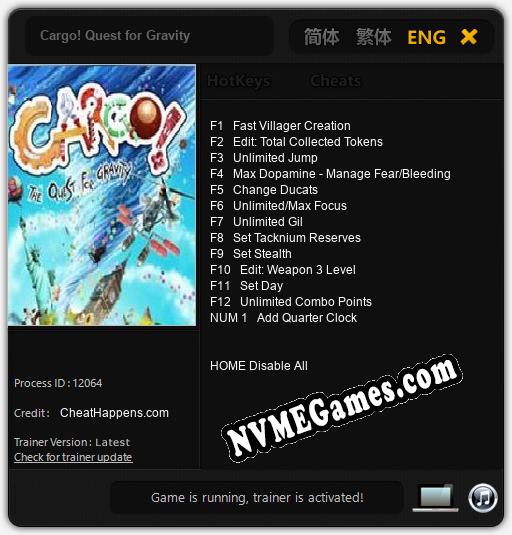 Cargo! Quest for Gravity: Trainer +13 [v1.7]