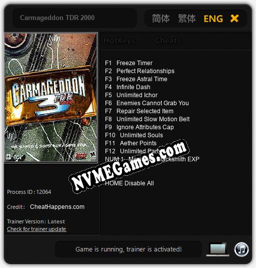Carmageddon TDR 2000: Treinador (V1.0.58)
