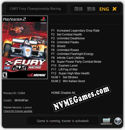 CART Fury Championship Racing: Trainer +14 [v1.9]