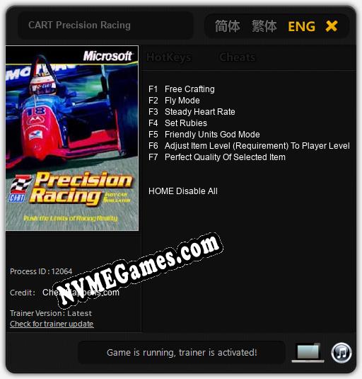 CART Precision Racing: Trainer +7 [v1.4]