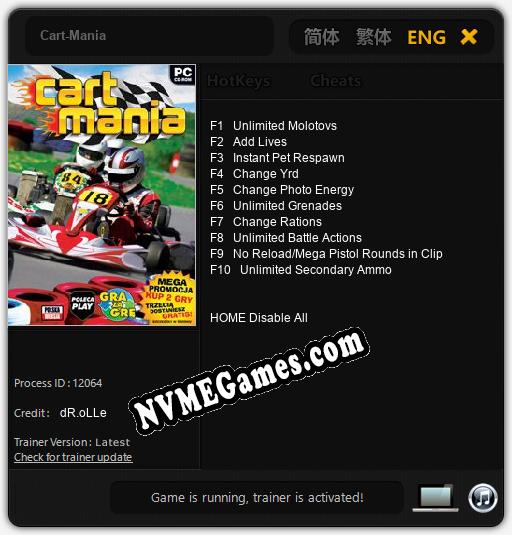 Cart-Mania: Cheats, Trainer +10 [dR.oLLe]