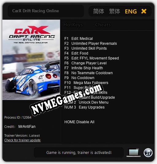 CarX Drift Racing Online: Trainer +15 [v1.7]