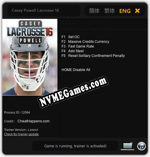 Treinador liberado para Casey Powell Lacrosse 16 [v1.0.6]