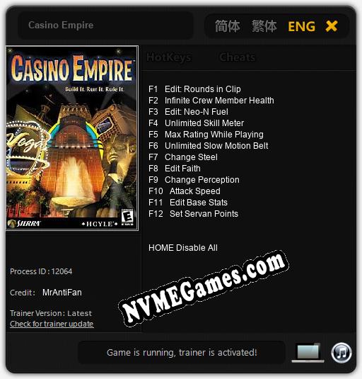 Casino Empire: Treinador (V1.0.21)