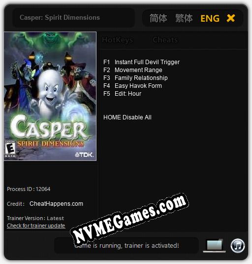 Casper: Spirit Dimensions: Cheats, Trainer +5 [CheatHappens.com]