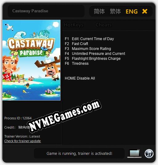 Castaway Paradise: Cheats, Trainer +6 [MrAntiFan]