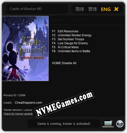 Castle of Illusion HD: Cheats, Trainer +6 [CheatHappens.com]