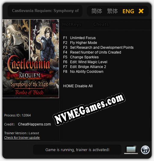 Castlevania Requiem: Symphony of the Night & Rondo of Blood: Trainer +8 [v1.3]