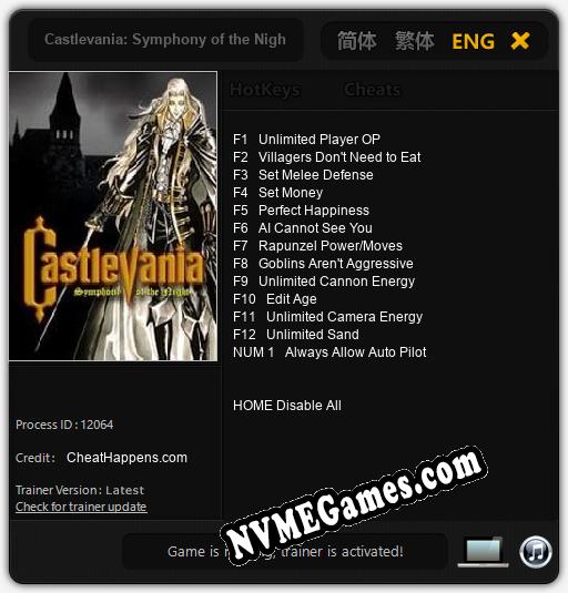 Castlevania: Symphony of the Night: Trainer +13 [v1.7]