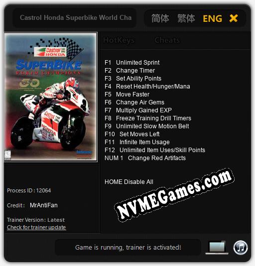 Treinador liberado para Castrol Honda Superbike World Champions [v1.0.8]