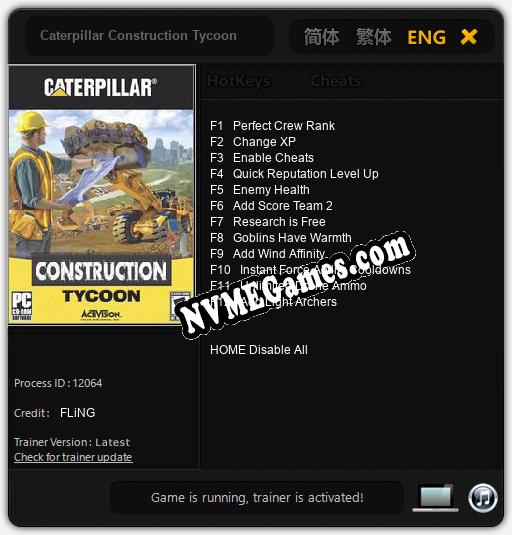 Caterpillar Construction Tycoon: Trainer +12 [v1.4]