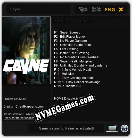 Cayne: Trainer +14 [v1.8]