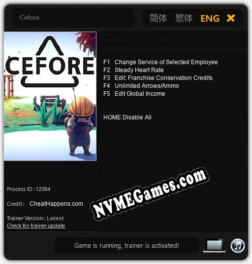 Cefore: Cheats, Trainer +5 [CheatHappens.com]