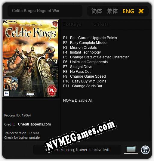 Celtic Kings: Rage of War: Cheats, Trainer +11 [CheatHappens.com]