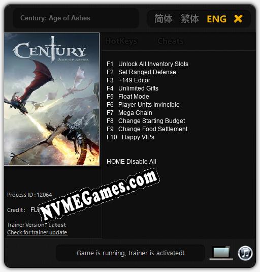 Century: Age of Ashes: Cheats, Trainer +10 [FLiNG]