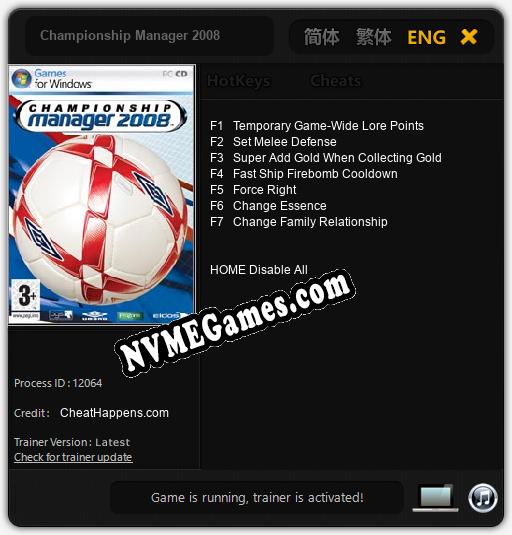 Championship Manager 2008: Treinador (V1.0.4)