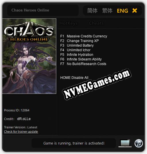 Chaos Heroes Online: Trainer +7 [v1.1]