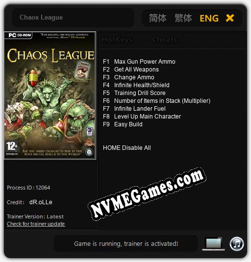 Chaos League: Trainer +9 [v1.6]