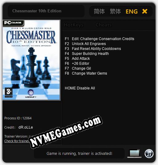 Chessmaster 10th Edition: Cheats, Trainer +8 [dR.oLLe]