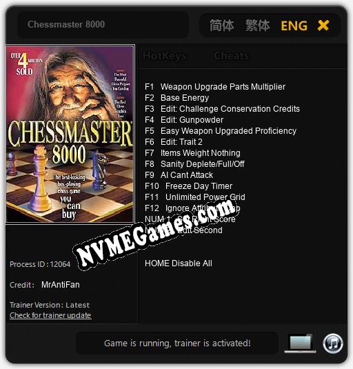 Chessmaster 8000: Cheats, Trainer +14 [MrAntiFan]