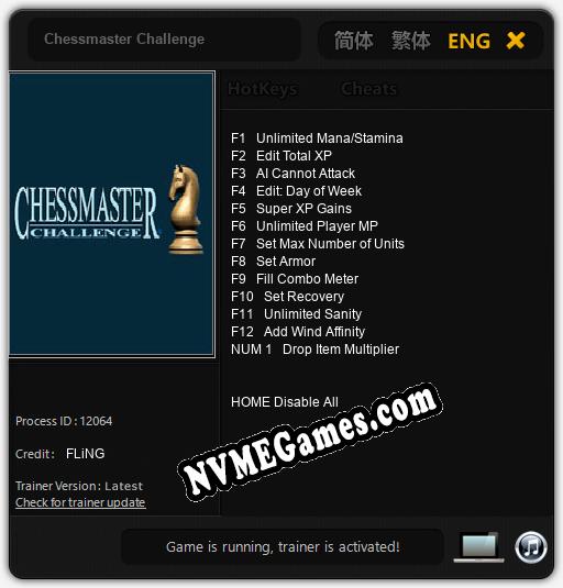 Treinador liberado para Chessmaster Challenge [v1.0.5]