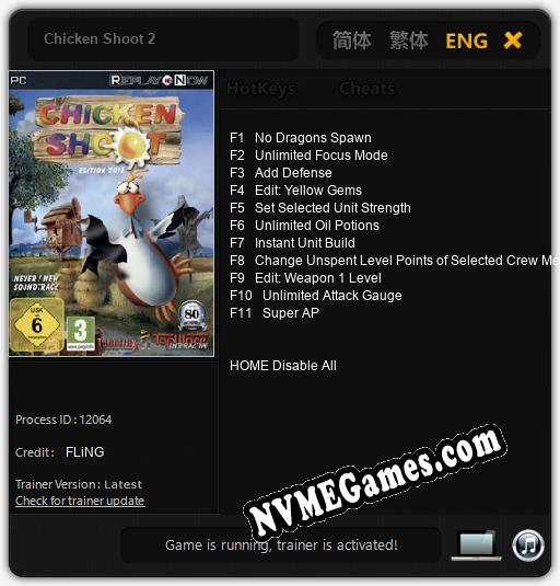 Treinador liberado para Chicken Shoot 2 [v1.0.3]