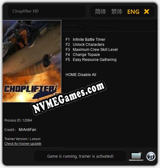 Treinador liberado para Choplifter HD [v1.0.5]