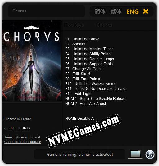 Treinador liberado para Chorus [v1.0.2]