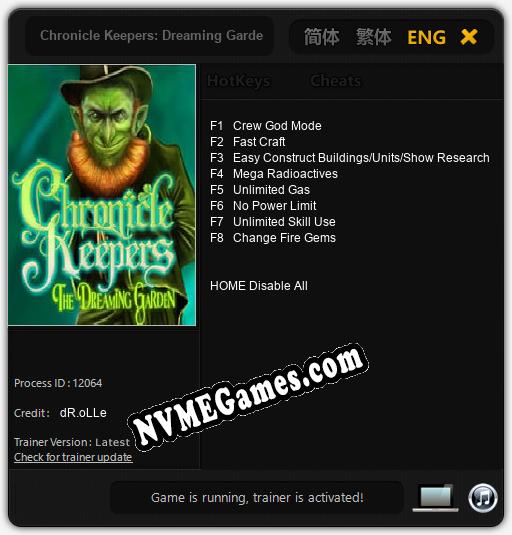 Chronicle Keepers: Dreaming Garden: Trainer +8 [v1.6]