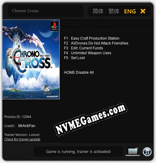 Chrono Cross: Treinador (V1.0.94)