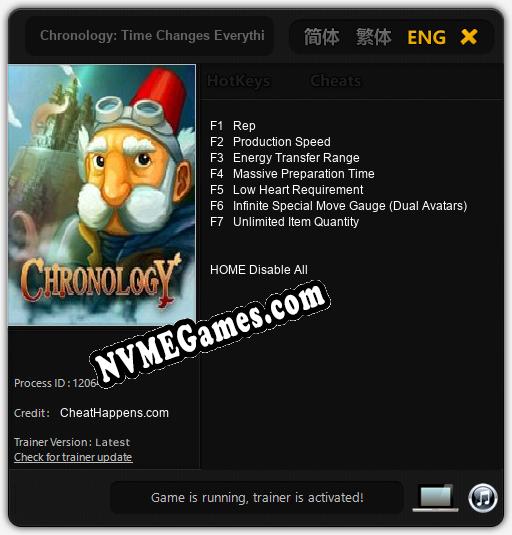 Chronology: Time Changes Everything: Trainer +7 [v1.7]