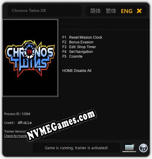 Chronos Twins DX: Treinador (V1.0.83)