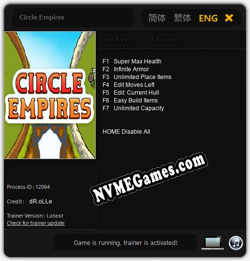 Treinador liberado para Circle Empires [v1.0.4]