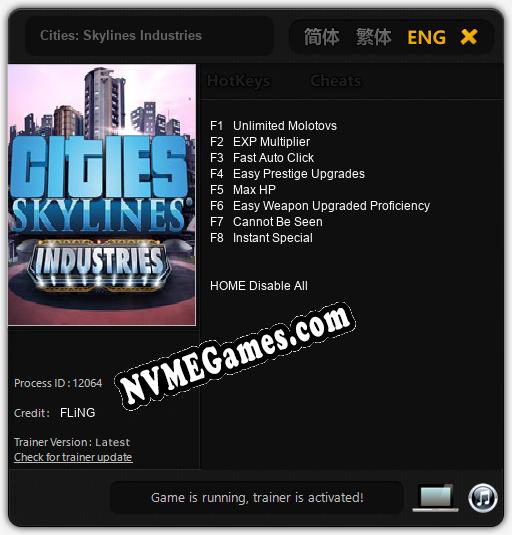 Cities: Skylines Industries: Cheats, Trainer +8 [FLiNG]